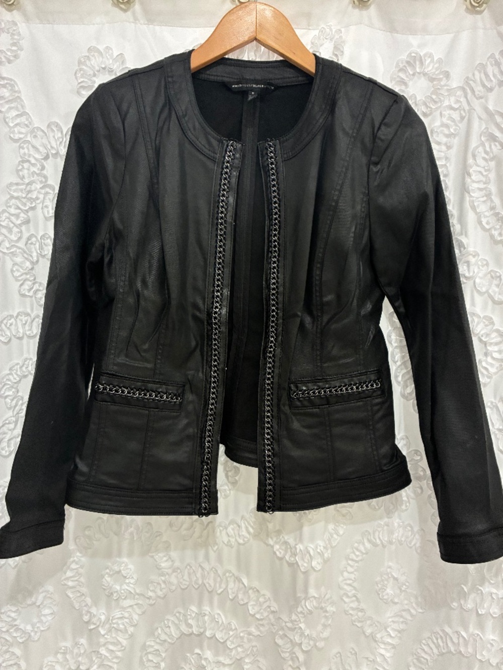 WHBM faux leather jacket sz 6